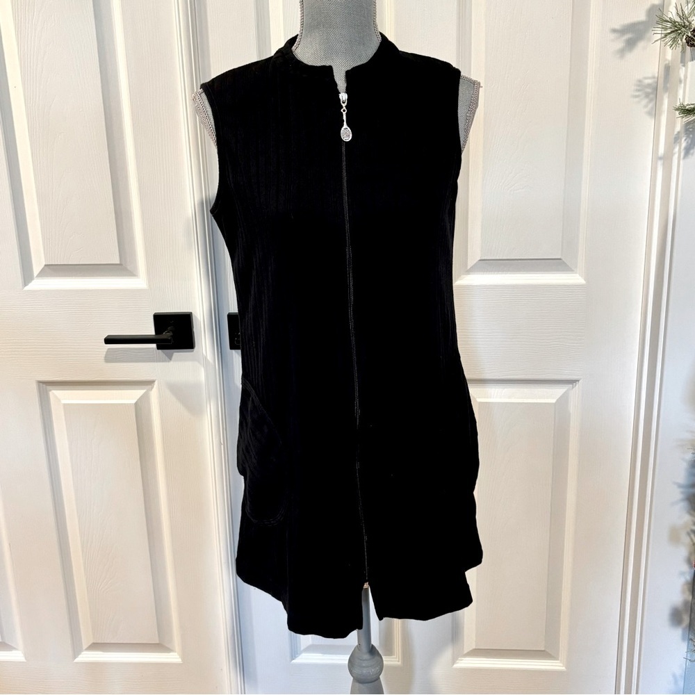 DOTTI Women’s Tennis Black Full Zip Dress With Pockets Size SMALL Athleisure